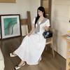 Women's Plus Size A-Line Maxi Dress Crew Neck Short Sleeve Casual Solid Color