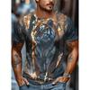 Summer Men's 3D Printed Crew Neck T-Shirt Fashion Versatile Trend Breathable Casual