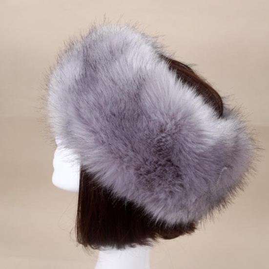 Women Hat Solid Color Faux Fur Headwear Brimless Empty Top Hat for Skiing