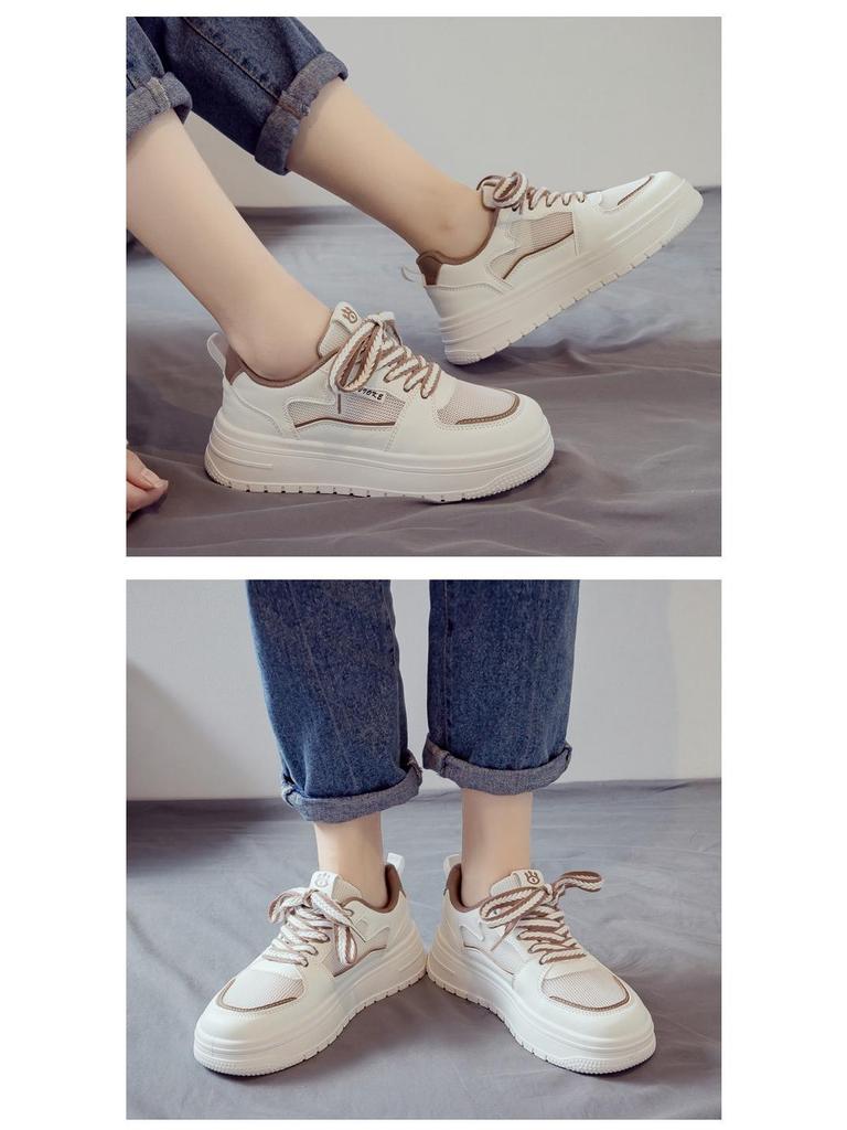 2025 Frühling/Sommer Damen Vielseitige Weiße Mesh Atmungsaktive Sneaker