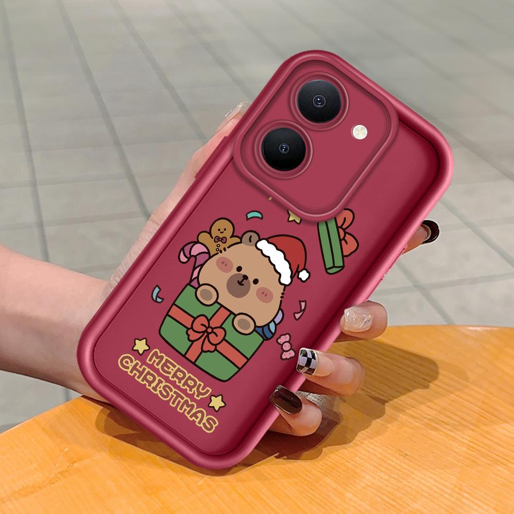 

Мягкий силиконовый квадратный чехол с рисунком лестницы для телефона, полное покрытие, противоударный защитный резиновый чехол для камеры для Vivo Vivo Y75 5G темно-красного