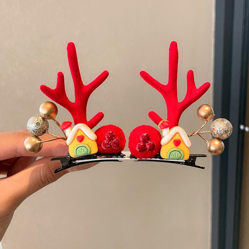 Festliche 2025 Geweih Haarspangen - Niedlicher Rentier Kopfschmuck & Haarnadeln für Weihnachten