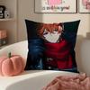 Game Genshin Tartaglia Cushion Cover Pillowcase Short Plush Invisible Zipper Room Sofa Cushion Cover