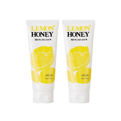 Lemon Honey Wash-Off Pack Brightening & Deep Hydrating Mask, 150g (Pack of 2) / RiRe TECA Madecassoside Cream Hydrating Soothing 10g