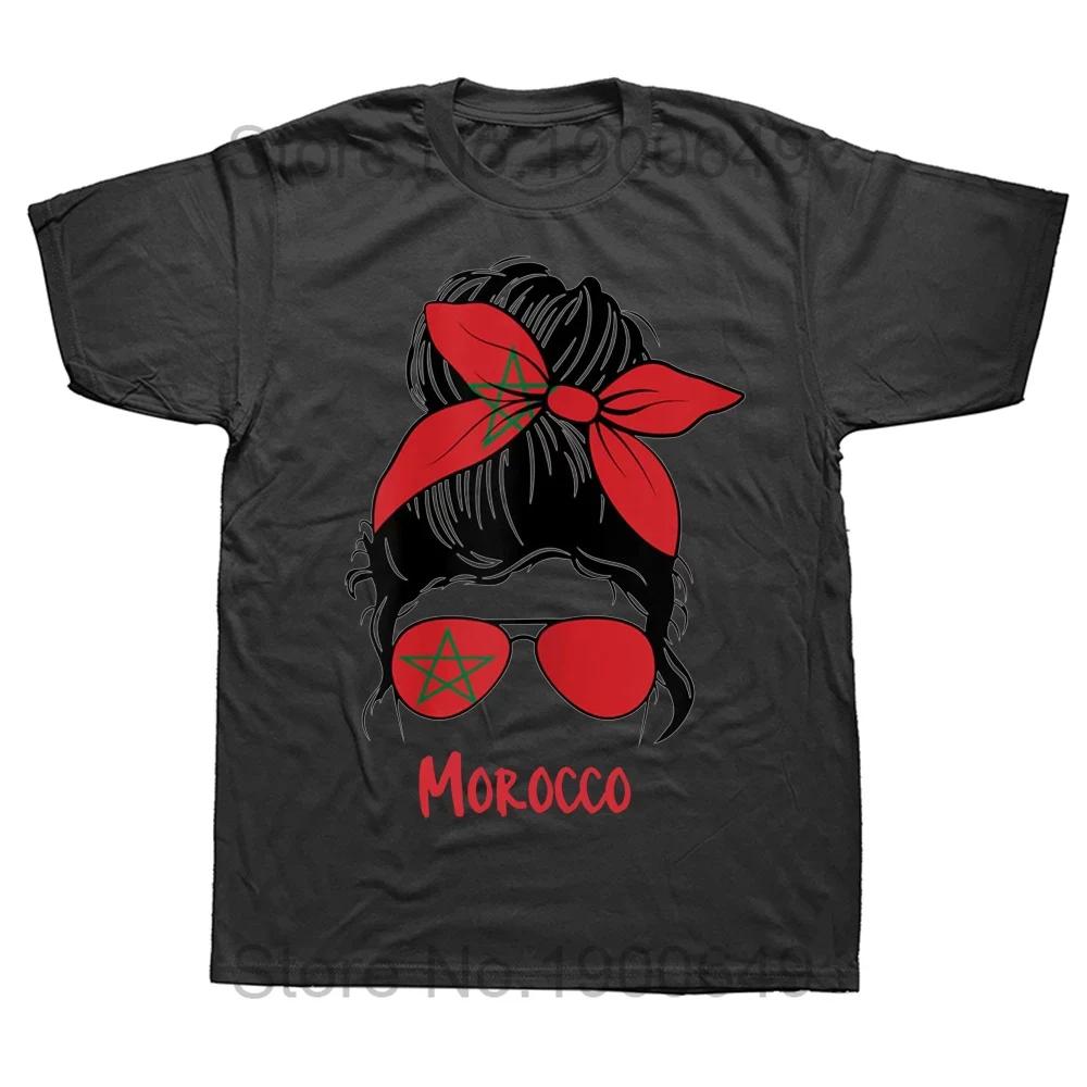 Funny Morocco Girl Moroccan Flag T Shirts Summer Graphic Cotton Streetwear Short Sleeve Birthday Gifts Tshirt Mens Clothing