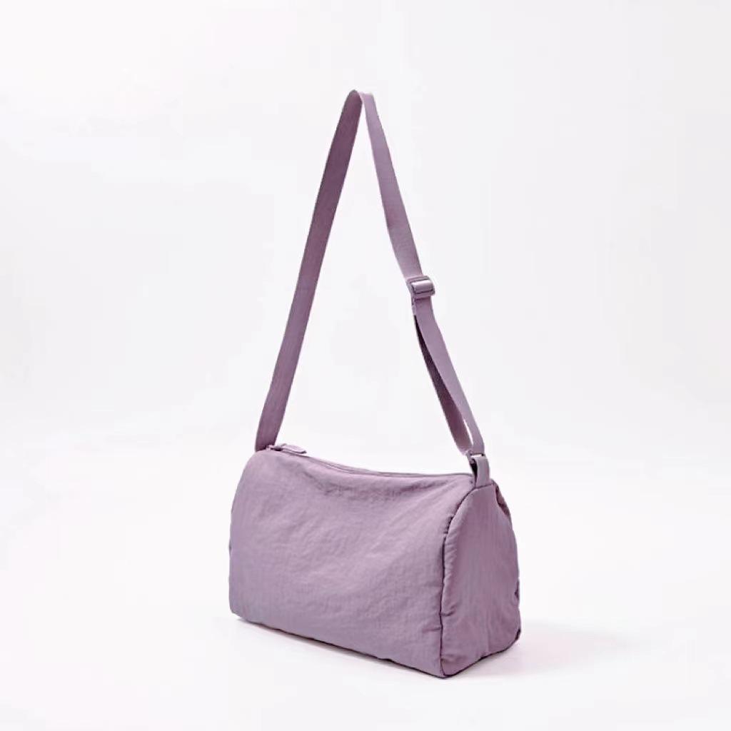 Japanese Nylon Bag Fitness Sports Messenger Bag Women'S Leisure Solid Color Pendant Feeling Student Shoulder Bag Large Capacity Tote Bag