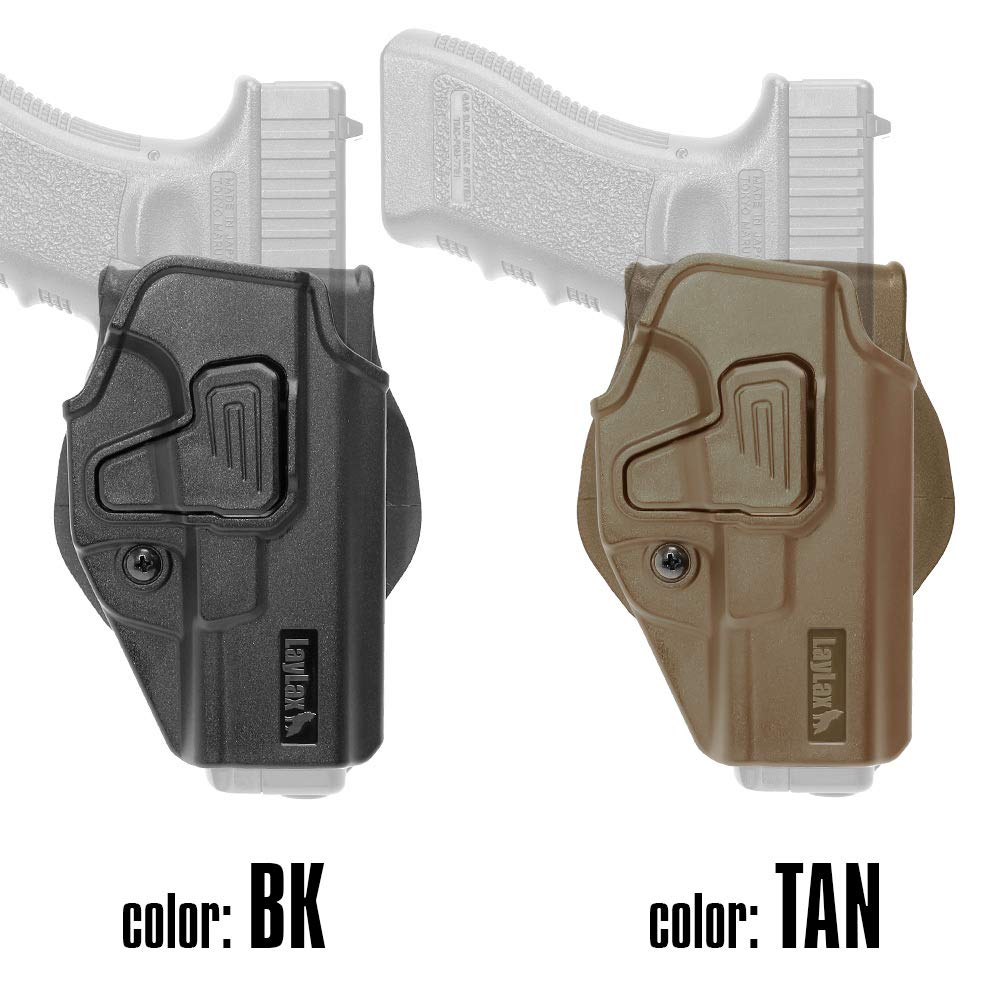 Holster for GLOCK G17 G18 G19 Polymer Attachment and Detachment Angle Adjustment [LayLax][CQC Glock][Right Hand][Tan] One-touch