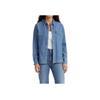 Levis Solid Color Long Sleeve Collared Shirt Women Tops Blue 16786-0017