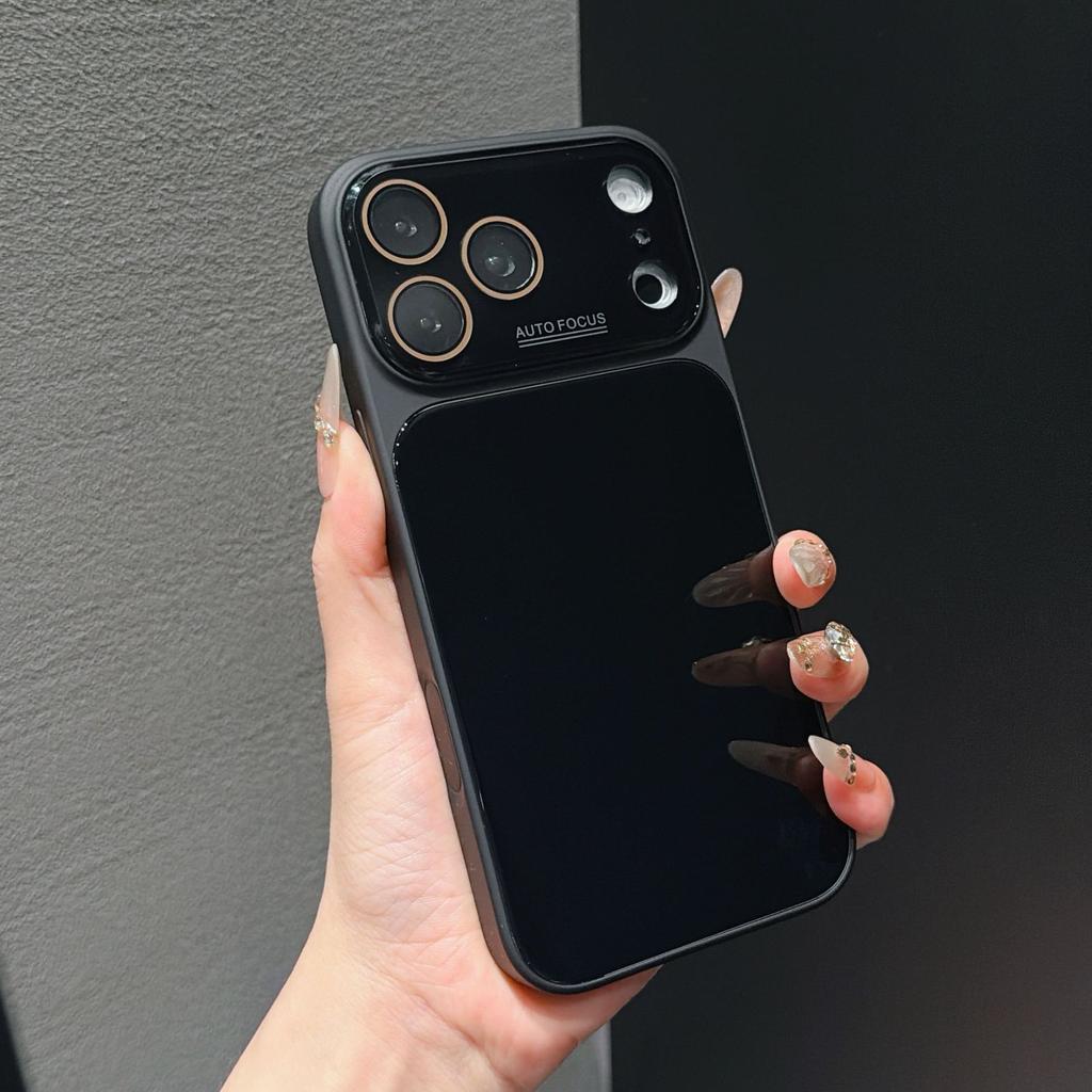 Applicable to Apple 17Promax mobile phone case ice glass iPhone16 candy color large window all-inclusive 15 hard case