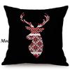 Happy Christmas Decoration Cushion Cover Cotton Linen Geometric Sofa Decorative Christmas Throw Pillow Case Cojines