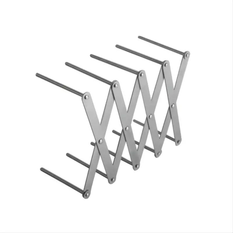 Suport telescopic din oțel inoxidabil, 1 bucată, pliabil pentru depozitare vase, suport multifuncțional pentru depozitare cu capac pentru oală