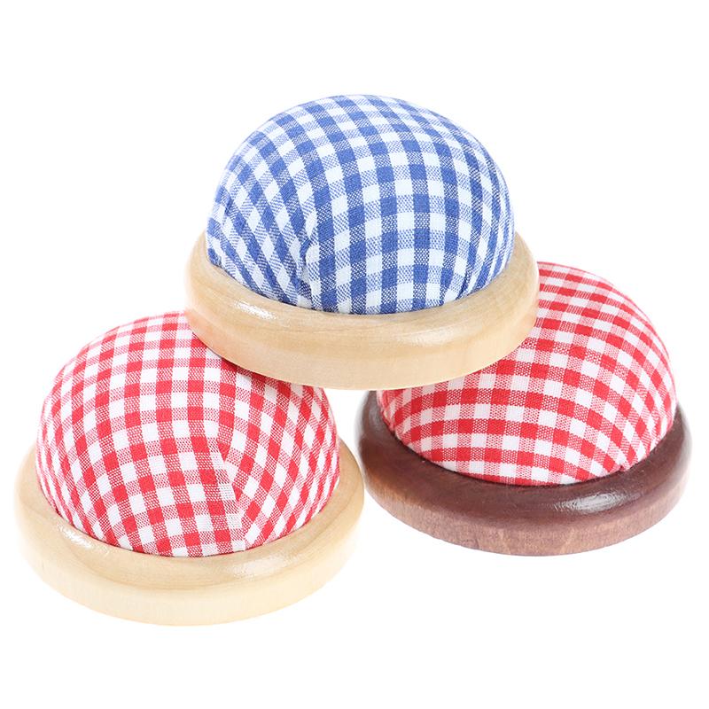 1Pc w kształcie kuli Craft igła poduszka z drewnianym dnem domu narzędzia do szycia