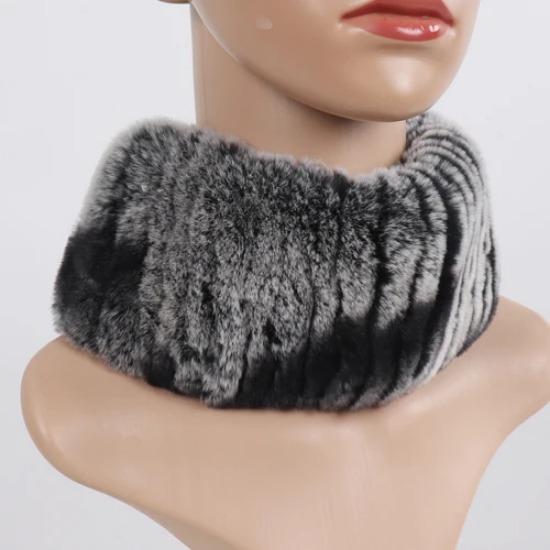 Hot Sale Winter Women Knitted Real Rex Rabbit Fur Scarf Natural Soft Rex Rabbit Fur Scarves Girls Warm Genuine Fur Headband