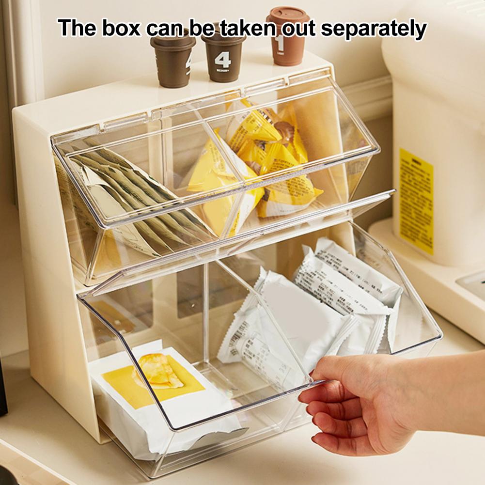 Storage Rack Countertop Organizer Stackable Tea Bag Holder Storage Container with Capacity Transparent Organizer for Countertop