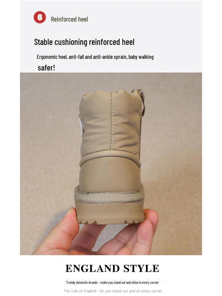 Kids' Winter 2025 Snow Boots: Anti-Slip, Waterproof, Cotton-Lined, Plus Velvet, Extra Warm for Boys and Girls