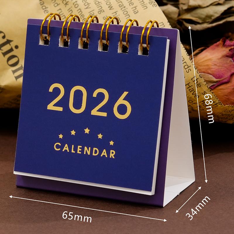 2026 Pferdejahr Mini Schreibtischkalender Einfacher Tragbarer Spiral-Monatskalender Planer Büro- und Heimdeko
