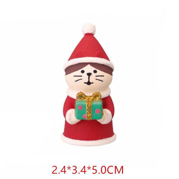 Scatola Regalo Slitta di Natale Creativa con Gatto Giapponese Scena in Miniatura Fai-da-te per Fotografia e Ornamenti Zakka