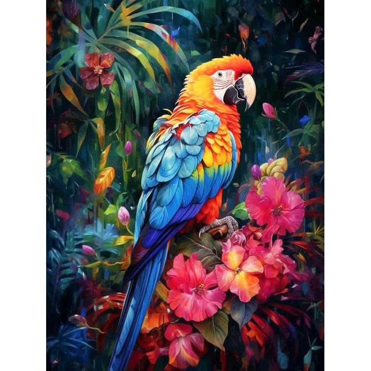 

Полный набор для алмазной живописи Животные 5d Сделай сам Алмазная мозаика Попугай Цветок Стразы Картины Домашний декор Round 50x70cm