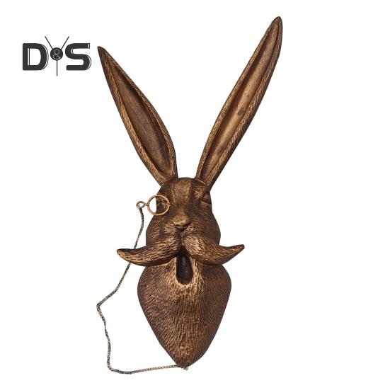 

Винтажная голова животного, настенное украшение, домашний офис, гостиная, настенное искусство, смоляная фигурка медведя, лисы, мыши, оленя, кролика, статуя, скульптура, настенный орнамент Rabbit