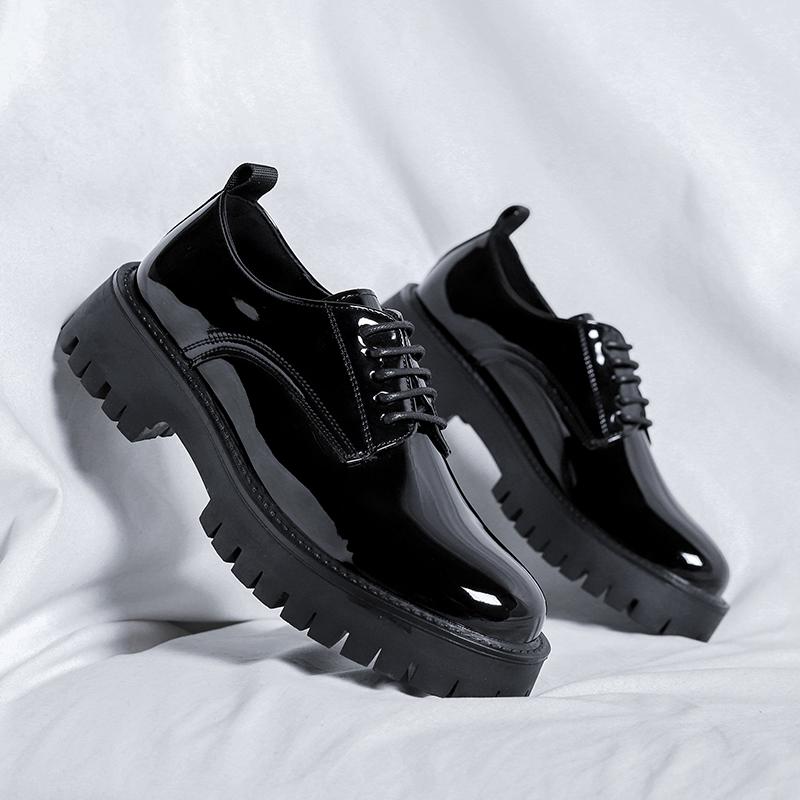 Men's Genuine Leather Shoes British Style Thick Sole Business Office Leather Shoes Banquet Wedding Outdoor Commuting Versatile