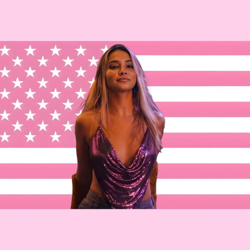 Tapeçaria da bandeira americana rosa