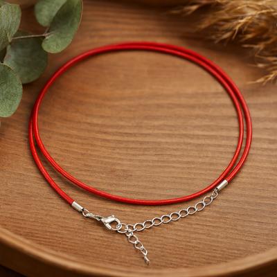 6x Wachs Baumwoll Halskordel, 2mm 55cm Rot