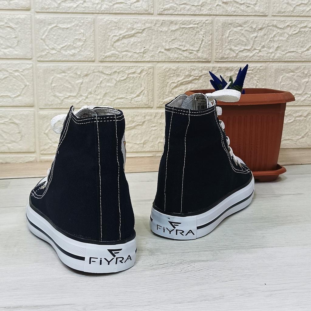 Fiyra 555 Schwarz-Weiße lange Unisex-Sneaker-Leinen-Sportschuhe