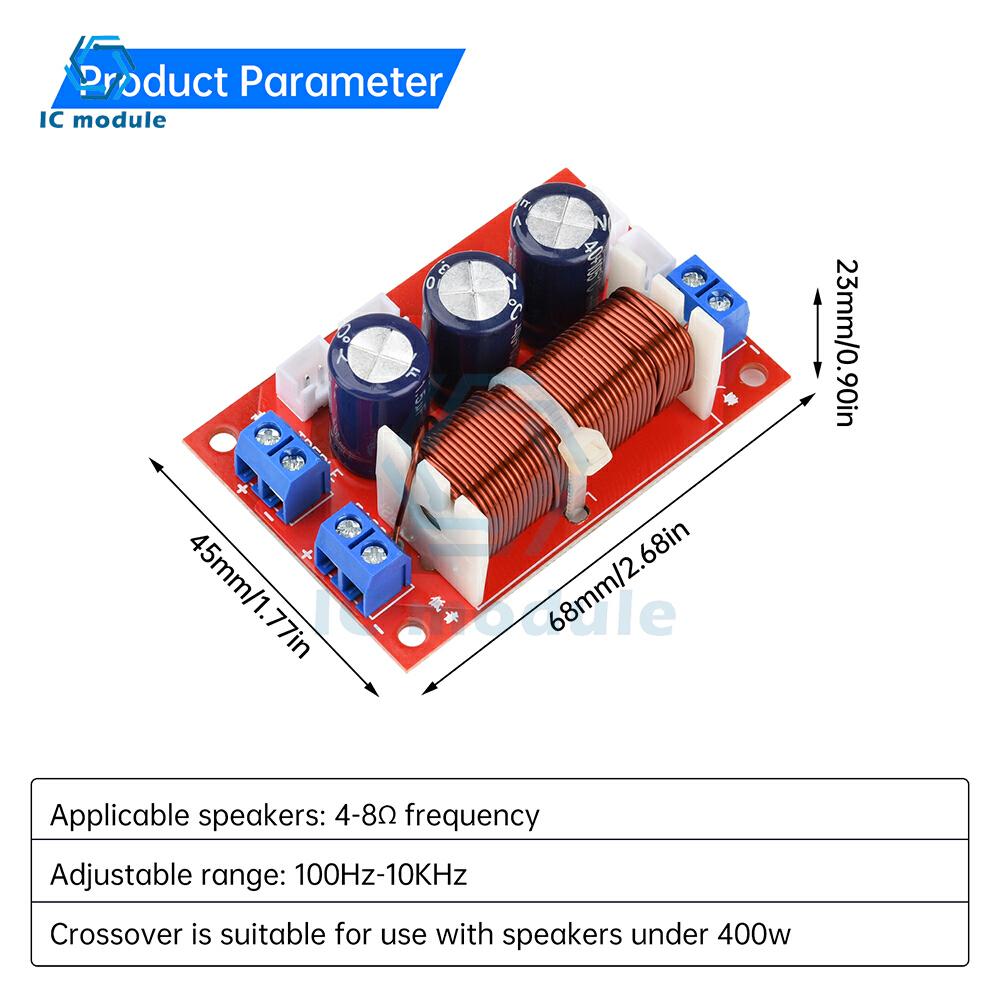 2 Way Crossover Filters Module High Frequency Speaker Modification Upgrade Board Adjustable Frequency Divider Board