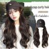 Women's Summer Fashion Wig Hat: Full Head Cover Baseball Cap with Small Fox Big Wave Wig
