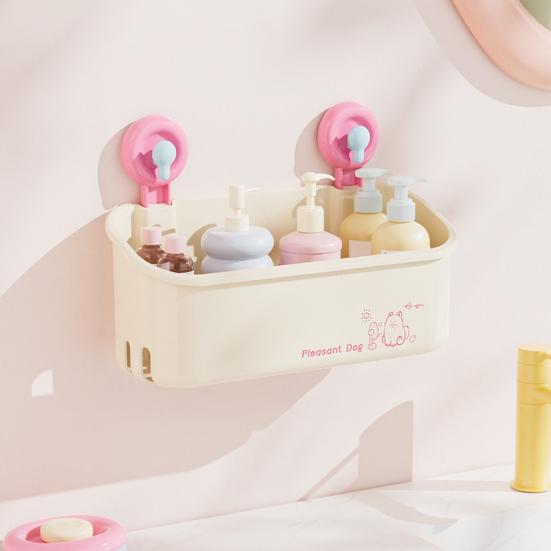 Bathroom Storage Rack with Suction Cup Large Capacity Strong Load-bearing