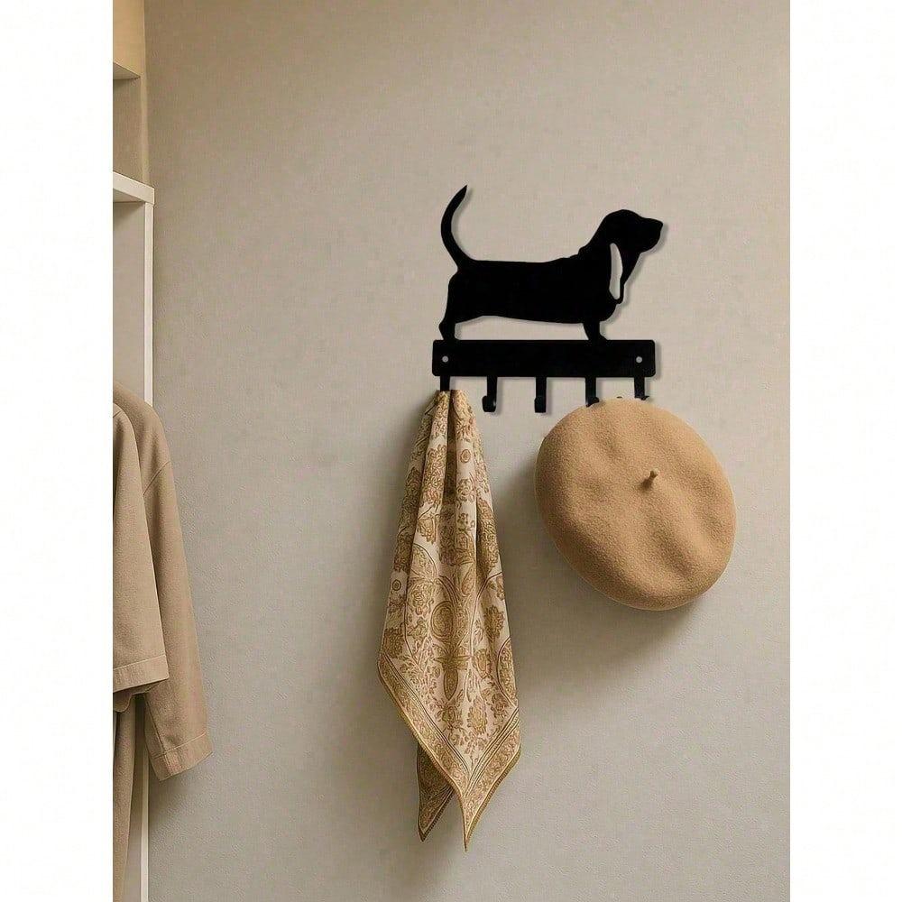 Rustic Metal Wall Hooks for Leashes, Keys, Hats, Boho Farmhouse Entryway Decor, Pet Accessories Organizer, Dog Cat Lover Gift, Kitchen Hallway Storage