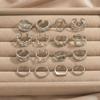 European and American Trendy 16-Piece Geometric Adjustable Ring Set