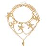 1 Set Adjustable Layering Necklace Starfish Conch Pendant Lightweight Clavicle Chain For Beach Party Summer Jewelry Gift