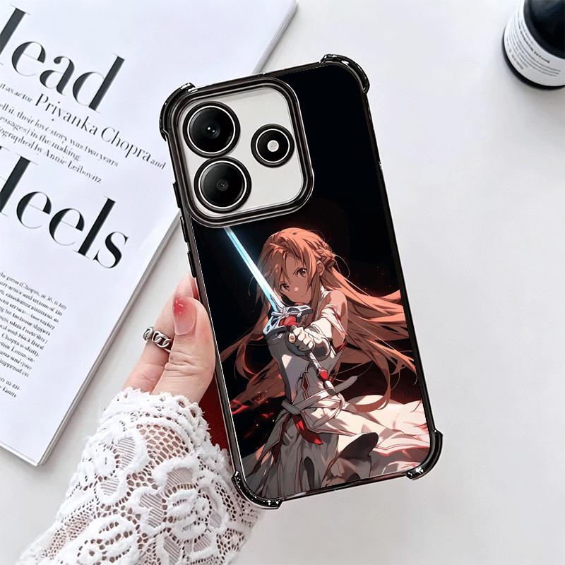 Sword Art Online Yuuki Asuna Soft Phone Case For Xiaomi Redmi Note 14 15 Pro Plus 13 12 11S 11T 5G 10 9S 9 Plating Anti-Fall Fun