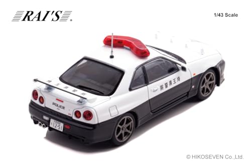 Hiko Seven RAI'S 1/43 Scale Nissan Skyline GT-R (BNR34) 2020 Saitama Prefectural Police Expressway Traffic Police Unit Vehicle, Finished Model, H74320