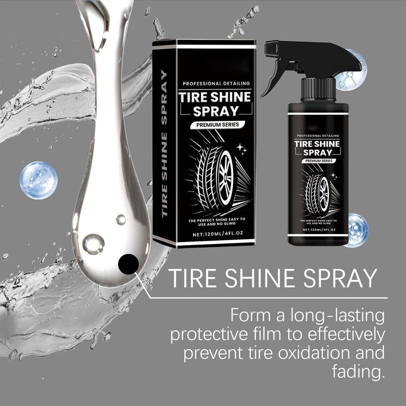 Auto Wheel Polishing Spray Tire Shine Spray 120ml Wheel Cleaner Spray Automotive Tire Dressing Spray for Glossy Look
