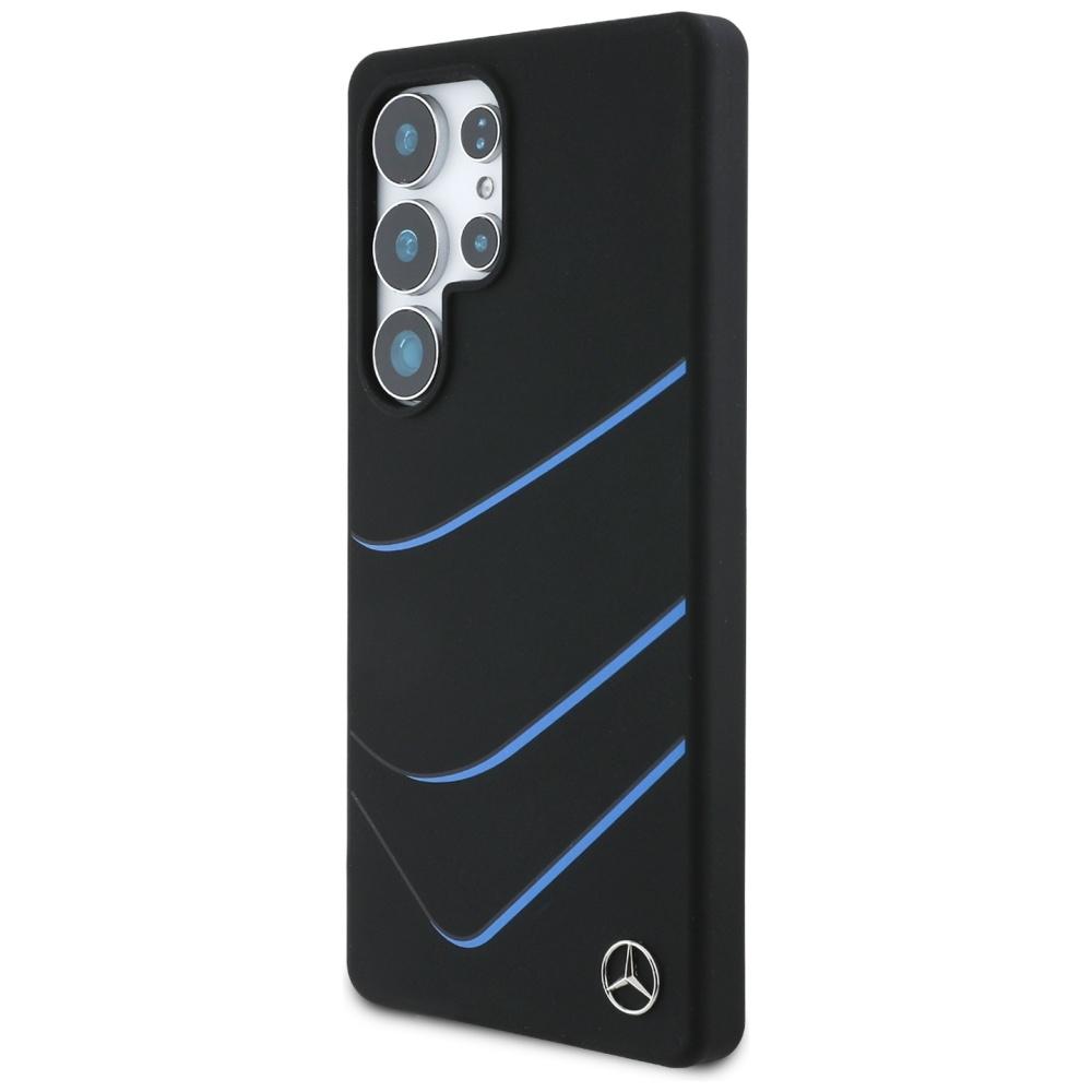 Mercedes Case Silicone Contrasted Curves Magsafe For Samsung Galaxy S25 Ultra Black