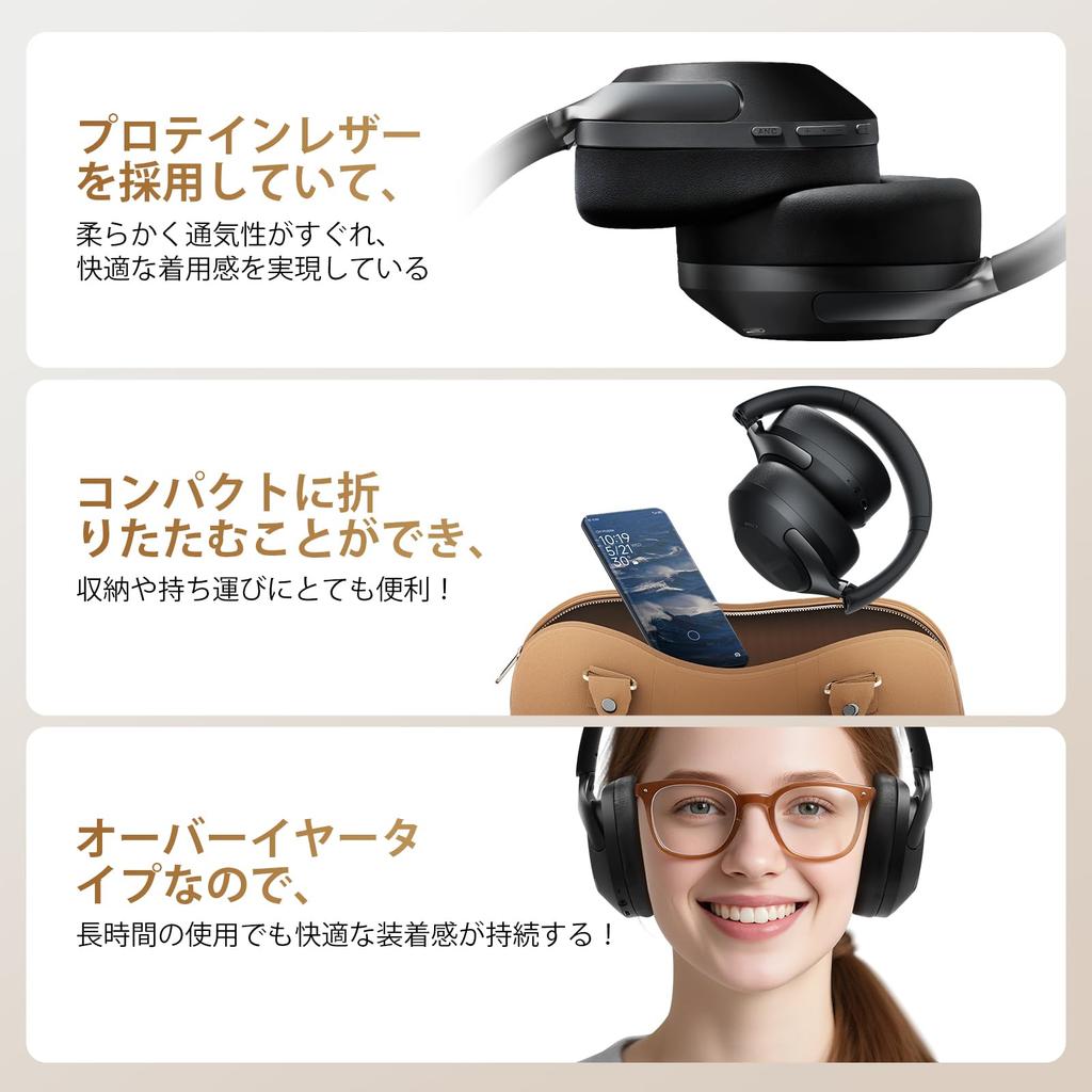 HAYLOU S40 Wireless Bluetooth 50dB Noise Spatial Low Wireless and Up to 90 Hours of Music Comfortable Supports Two Devices App Includes for and Black