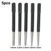 5 Piece Nail Punch Set with Knurled Body for Precise Punching of Wood Metal and Plastic Materials Length 100mm