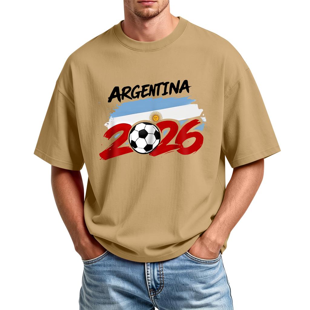 Men's Printed Round Neck T-Shirt Casual Sports Short-Sleeve Top
