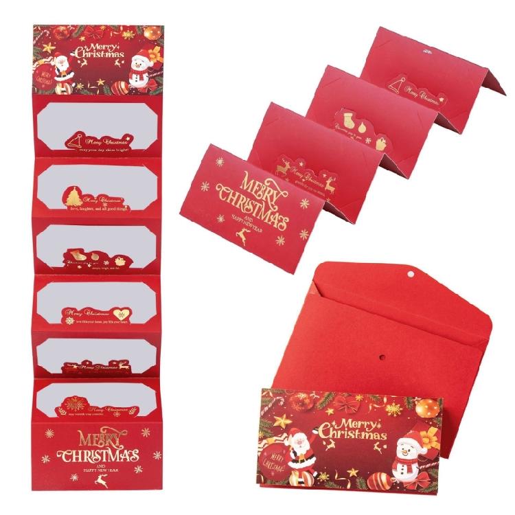 Christmas Themed Cash Envelope with 6 Slots Holiday Gift Cards Money Holder Money Organiser For Gifts Exchanges