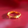 Zhou-Style Adjustable Gold-Plated Heart Chain Ring for Women