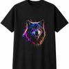 Neon Wolf Wildlife Mens Womens T-Shirt Unisex Novelty Gift Tee Funny Present
