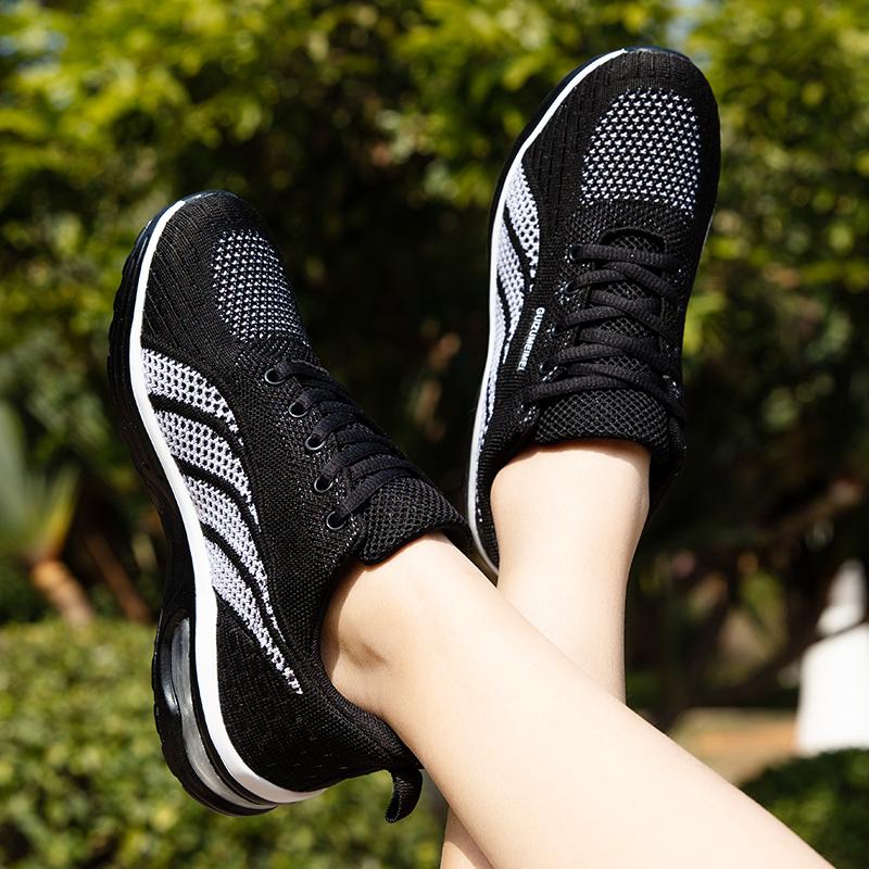 Fashion Women Running Shoes Ladies Breathable Sneakers Mesh Air Cushion Tennis Women's Sports Shoes Outdoor Lace Up Training Shoes