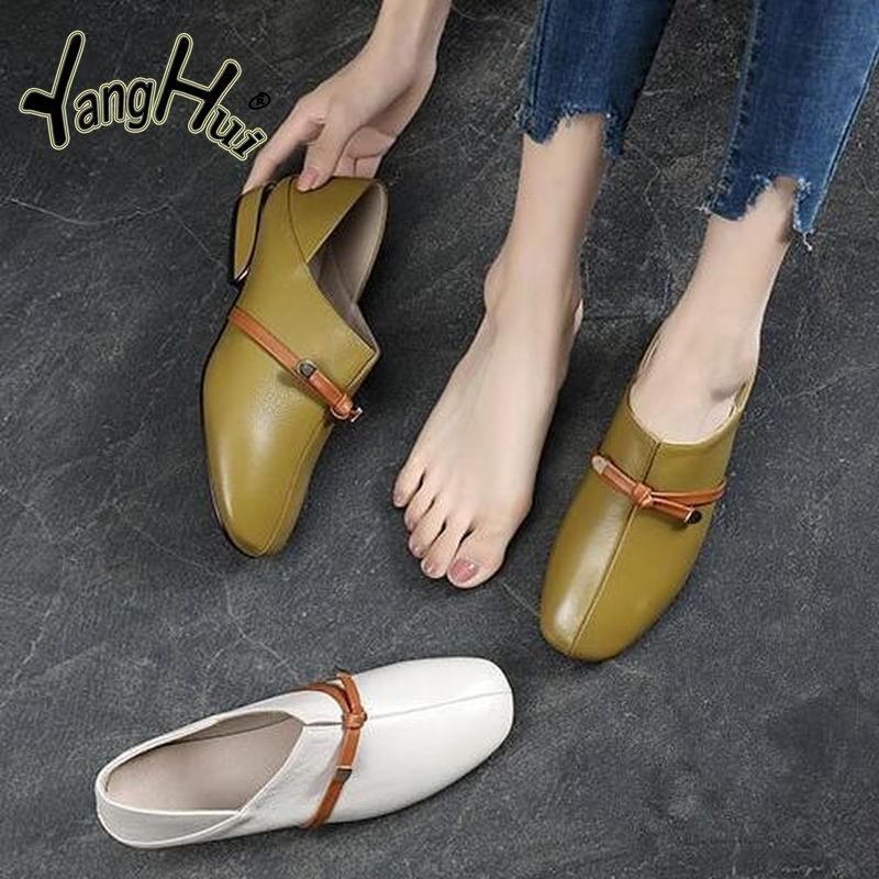 2024 New Soft Leather Loafers Flats Retro Korean Style All-match Concise Casual Comfortable Women's Shoes Fashion Spring Autumn