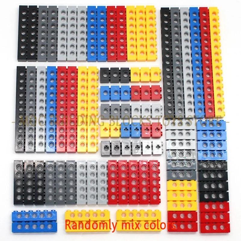 Technical Building Blocks Parts Bulk MOC Thick Bricks 6 Color Combination Accessories Studded Long Beams Robot Children Toys