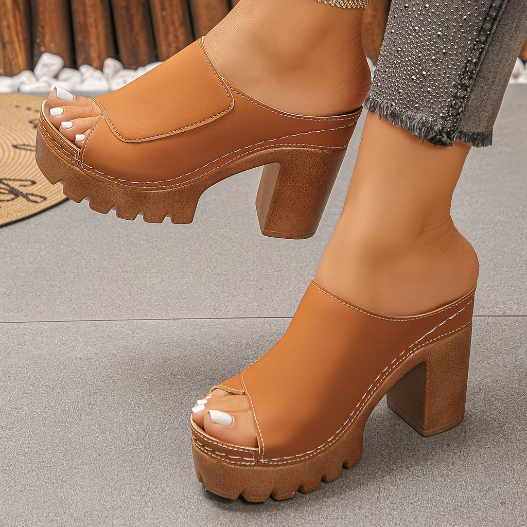 Trendy Chunky-Heeled Open-Toe Sandals - Ideal for Weekend Adventures, Romantic Dates, and Casual Daily Outfits., Women Shoes