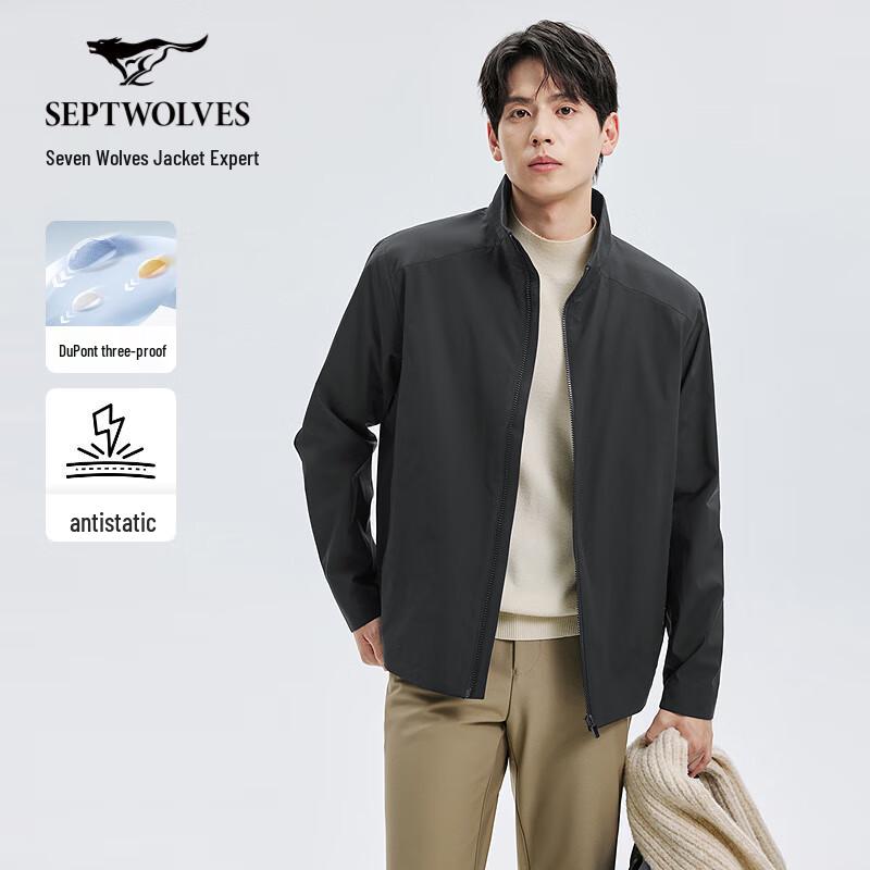 Septwolves Men s 3-Proof Plush Lined Windproof Stand Collar Jacket 2XL