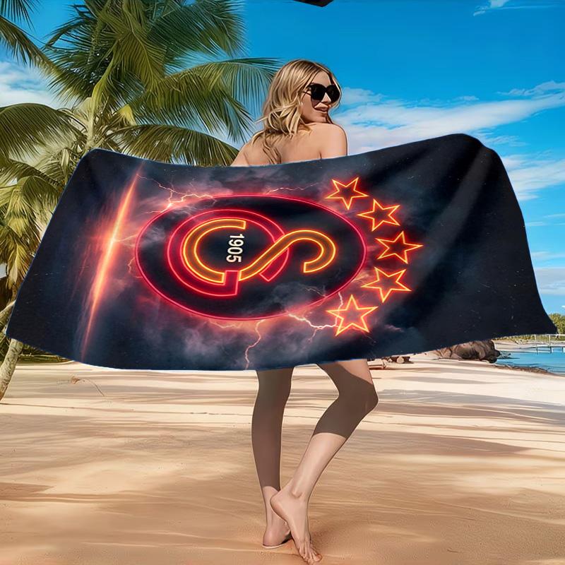 Galatasaray Football Club Crest Beach Towel, Quick-drying, Easy to Care for, Suitable for Both Fitness and Beach Vacations,Sports Essential