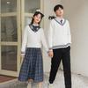  Korean School Uniform Long Sleeve Sweater Vest Fashion V-neck British Style Pullover School Girl Boy White Sweater Vest Top